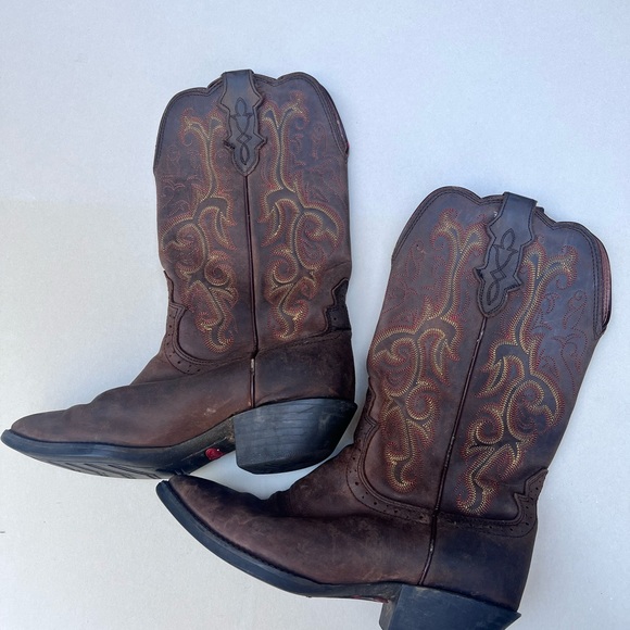 JUSTIN STAMPEDE WOMEN'S MCKAYLA TAN COWGIRL BOOTS - SNIP TOE size 6B - Picture 4 of 7